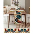 thumbnail image 6 of Retro Rooster Burlap Cotton Table Runner 13x36 Inches Short, Farmhouse Vintage Summer Botanical Farmhouse Table Runners, Outdoor Dining Tablecloths Decor for Baby Shower/Party/Wedding, 6 of 6