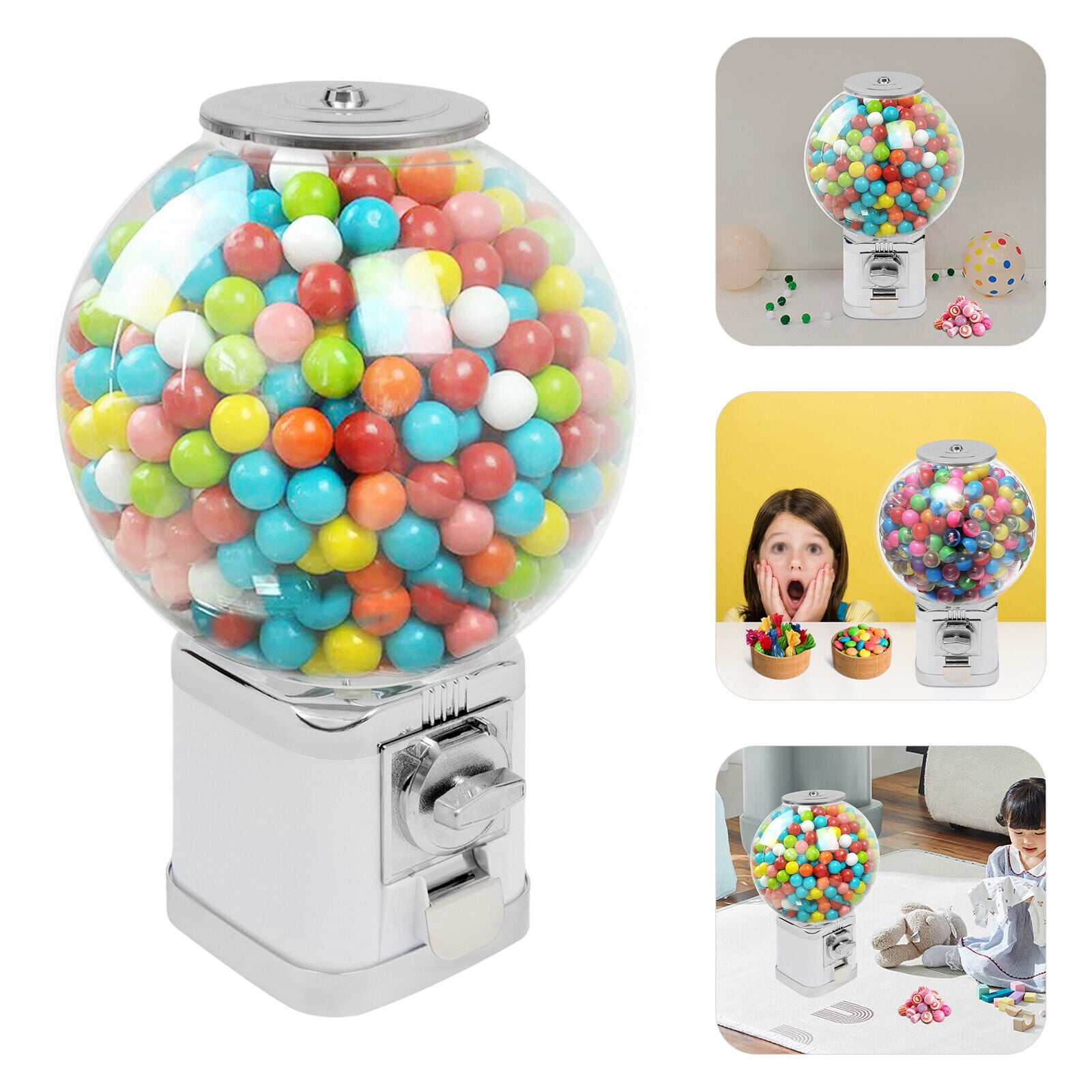 Candy Gumball Capsule Toy Vending Device 1.26in Ball Bulk Vending Machine w/key