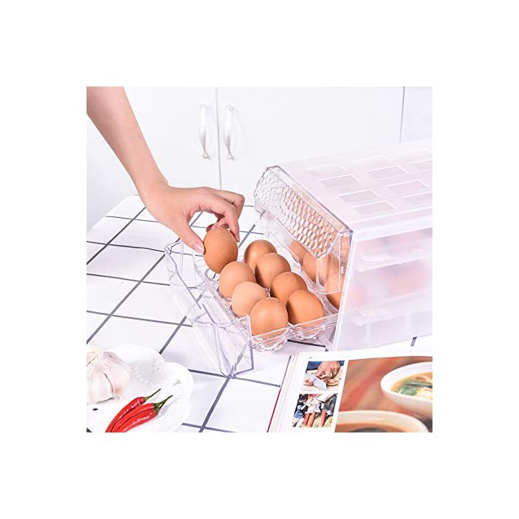 Egg Holder Drawer Tray Clear, Fridge Storage Space Saver, Kitchen
