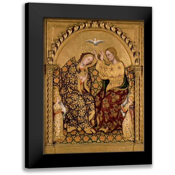 Da Fabriano, Gentile 12x14 Black Modern Framed Museum Art Print Titled - Coronation of the Virgin
