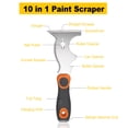 thumbnail image 4 of Uxcell 10-In-1 Paint Scraper 3" Stainless Steel Multi-Use Putty Knife Painter Tool Drywall Repair Mud Knife, 4 of 6