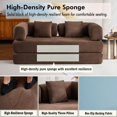 thumbnail image 4 of Sofa cama convertible con almohada cilíndrica, sofá de colchón plegable de corduro con marco de forma fija, sofá de pie para sala y dormitorio (marrón), 4 of 5