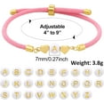 thumbnail image 4 of Multicolor Letter Initial Bracelet for Women Love Heart Cute Jewelry Gift Ideas for Girlfriend Daughter Mom Grandma On Birthday Christmas (I, Pink), 4 of 5