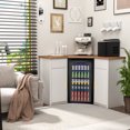 thumbnail image 3 of GDLF Corner Bar Cabinet with Fridge Space, Corner Coffee Bar Station for Home, 3 of 9