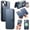 Blue, variant on ELEHOLD Leather Case For iPhone 15 Plus 2-in-1 Shockproof Cover, With Magnetic Detachable Flip Card Holder Wallet, Kickstand & Wristband, MagSafe Compatible, Blue