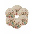 thumbnail image 7 of 13 Inch Round Placemats Set of 6, Easter Bunny Non Slip Heat Insulation PP Table Mats, Eggs Vintage Pink Daisy Spring Floral Butterfly Washable Place Mats for Kitchen Dining Party Table Decor, 7 of 7