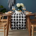 thumbnail image 2 of Halloween Table Runner - 90 Inch Long, Kitchen Dining Table Runner Dresser Scarves, Black White Plaid Horror Bat Spooky Halloween Farmhouse Decor for Coffee Tables Wedding Party Banquet, 2 of 8