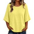 thumbnail image 2 of Endives Women's Short Sleeve T-shirt Solid Color Bell Sleeve T Shirt Summer Top Casual Crewneck Half Sleeve Tee Loose Basic Top T Shirts for Women XL, 2 of 5