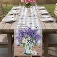 thumbnail image 4 of Purple Lavender Table Runner - 120 Inch Long Spring Butterfly Daisy Watercolor Gray Cotton and Linen Blended Dress Scarves Farmhouse Table Runner for Kitchen Dining, Coffee Table, 13" x 120", 4 of 8