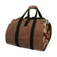 thumbnail image 1 of Portador de leña Bolsa de transporte de madera con asas Portador de troncos de lona encerada durader Meterk Café, 1 of 7
