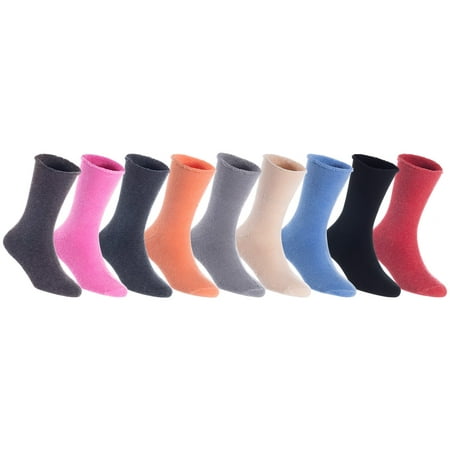 

Lian LifeStyle Fantastic Children s 9Pairs Wool Crew Socks Super Comfortable Soft and Durable LK0601 Size 6Y-8Y (Random Colors)