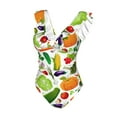 thumbnail image 4 of Yiaed Vegetables2 Print Women's Ruffled One Piece Swimsuit V Neck Swimwear Slimming Monokini for Woman-X-Large, 4 of 8
