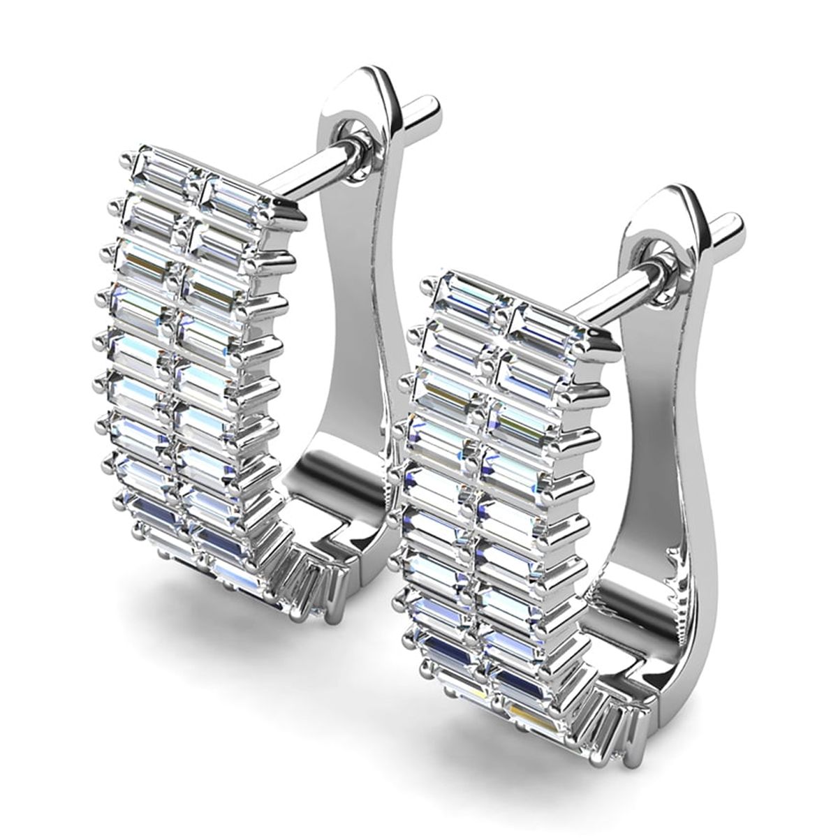 Cate & Chloe Pixie 18k White Gold Plated Women's 17mm Hoop Earrings with Simulated Diamond Crystals
