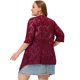 thumbnail image 3 of Plus Size Draped Shawls for Women Lightweight Open Front Lace Cardigans Burgundy 1X, 3 of 4