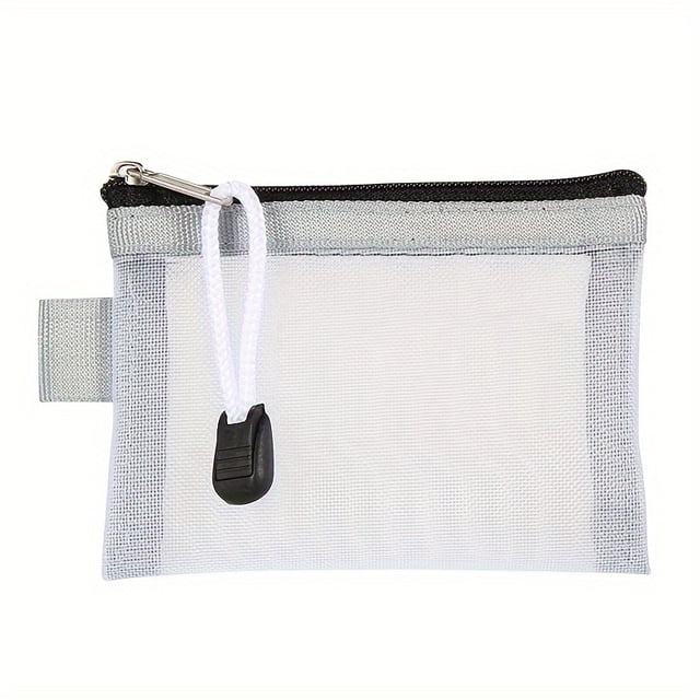 CHUANK Mini Mesh Coin Purse Zipper Portable Clutch Wallet Versatile Simple Storage Bag for Boys Girls Small Card Bag