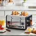 thumbnail image 2 of Peach Street Slice Toaster Compact Bread Toaster with Digital Countdown, Wide Slots, Auto-Pop Stainless Steel, 6 Browning Levels, Removable Crumb Tray, with Defrost, Bagel, and Cancel Function (Black,, 2 of 8