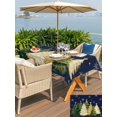 thumbnail image 4 of Outdoor Tablecloth with Umbrella Hole and Zipper, Navy Blue Christmas Tree Rectangle Table Cloth 60x84 Inch Waterproof Tablecloth, Xmas Tree Winter Snowflake Picnic Table Cover for Patio Camping, 4 of 7