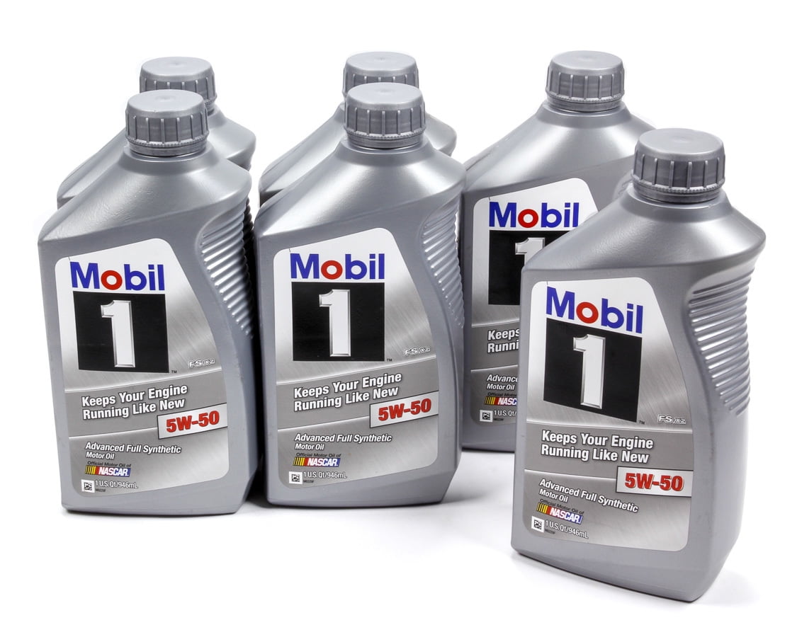 Mobil Synthetic Oil Motor Oil 5W-50, 6 Pack
