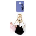 thumbnail image 2 of Claire's Teen Girls' Gold Pom Pom Cat Best Friend Keychains, Metal Keyring Set, 3 Pack, 93783, 2 of 3