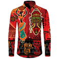 thumbnail image 5 of Camisa de manga larga informal con cuello vuelto y botones con estampado africano Dashiki para hombre, ropa de calle de moda, tops de tendencia, ropa para hombre, 5 of 5