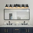 thumbnail image 5 of C Cattleya 49 in. 6-Light Powder-coated Black Vanity Light Fixture, 5 of 7