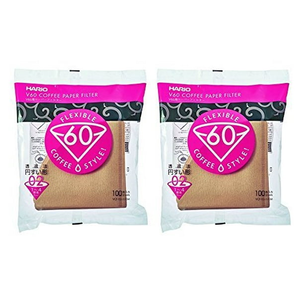 Hario V60 Paper Coffee Filters, Size 02, Natural, Tabbed, 200 Count
