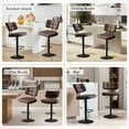 thumbnail image 6 of Furniliving Bar Stools Set of 2, Swivel Barstools with Footrest and Thick Cushion Back, Counter Height Bar Stools, Height Adjustable Modern Bar Chairs for Kitchen Island, Brown, 6 of 12