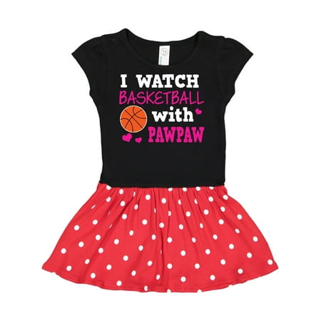 

Inktastic I Watch Basketball with Pawpaw Gift Toddler Girl Dress