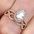 thumbnail image 6 of 2pcs 11x8mm Tear Droped Diamond Moissanite Engagement Ring set 4.75 Carat Pear Shape Wedding ring Solid 10K Rose Gold Bridal Set Promise Ring Twisted Matching Band, 6 of 6