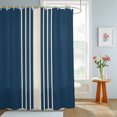 thumbnail image 4 of Shower Curtains for Bathroom, Navy Blue Beige Striped Waterproof Fabric Shower Curtain, Modern Farmhouse Retro Lines Decorative Bathroom Curtain for Bathtub, 72"x78", No Hooks Included, 4 of 9