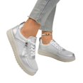 thumbnail image 5 of Willtoo Womens Platform Casual Sneakers Lace Up Side Zipper Low Top Walking Shoes Lightweight Round Toe Fashion Comfort Skate Shoes, 5 of 5