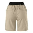 thumbnail image 7 of Xysaqa Women's Relaxed Fitted Cargo Shorts, Casual Elastic Waist Cargo Shorts for Women Cotton Rolled Up Summer Outdoor Work Shorts with Pockets S-2XL on Clearance, 7 of 7