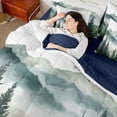 thumbnail image 4 of Manfei Green Wild Pine 7 Pieces Bedding Comforter Set,Natural Theme Full Bedding Set,Tropical Botanical Fitted Sheet Flat Sheet For Men Women,Microfiber Bedroom Decor Reversible, 4 of 8