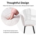 thumbnail image 6 of 5 Piece 47" Round Dining Room Table Set for 4, [Fanned Base] [1.38" Thick Top] Wood Kitchen Table with 4 White Chenille Dining Chairs, 6 of 10