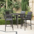 thumbnail image 2 of Noble House Colbin Ensemble de Table de Bar Carrée en Osier Brun Multi 5 Pcs pour Extérieur 32.5 Pouces, 2 of 18