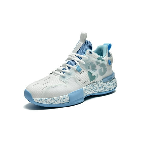 

Woobling Men Sneakers Breathable Athletic Shoe Sport Basketball Shoes Outdoor Trainers Casual Comfort Luminous Blue 6.5