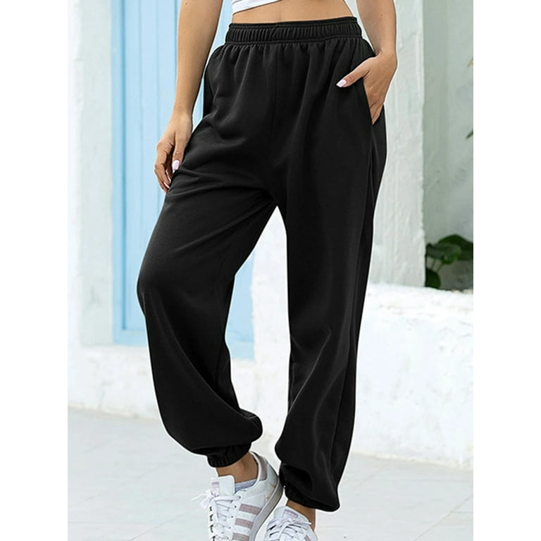 Jogging Bottoms Women's Large Sizes – Training Trousers with Pocket Baggy  Casual Trousers Cotton Sports Trousers High Waist Fitness Trousers Slim Fit  Running Trousers Loose Sweatpants Casual Basic : : Fashion