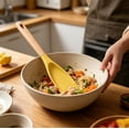 thumbnail image 4 of Silicone Spatula Kitchen Turner, Multicolor Silica Gel Head With Wooden Handle, Heat Resistant Nonstick Cooking and Baking Utensil for Flipping, Scraping and Mixing, 4 of 5