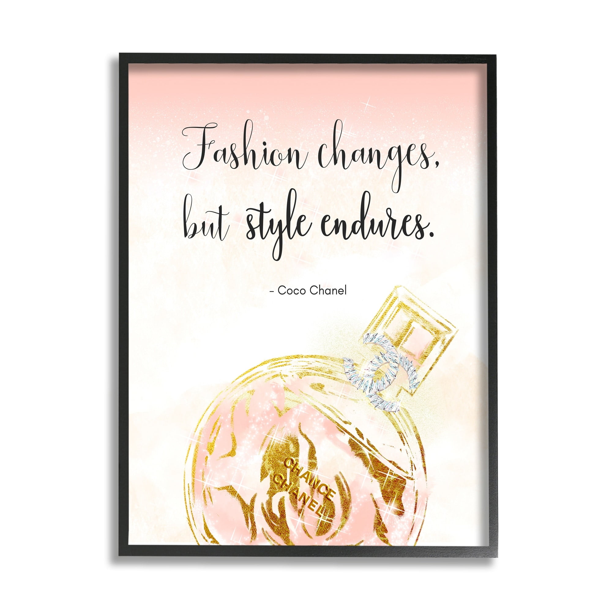 Stupell Industries Style Endures Typography Quote Designer Glam Perfume Framed Wall Art, 16 x 20, Design by Ziwei Li