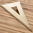 thumbnail image 1 of Vintage Brass Straight Ruler For Students Creative Metal Triangle Ruler Protractor Stationery Measuring Tool School Supplies New, 1 of 5