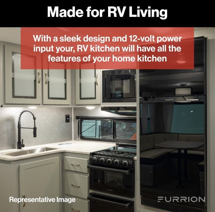Furrion 2021123808 Arctic 12V RV Refrigerator - 10 cu. ft, Left Hinge, Framed Black