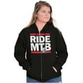 thumbnail image 4 of Ride MTB Mountain Bike Cyclist Unisex Fleece Graphic Zip Up Hoodie Brisco Brands 3X, 4 of 5