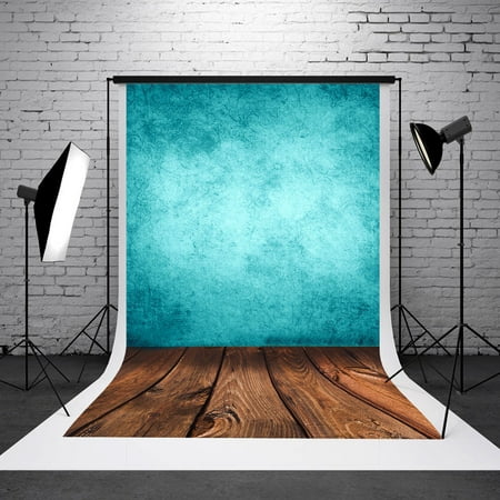3ft x 5ft Vinyl Blue Board Wood Photography Background Backdrop For Studio Photo
