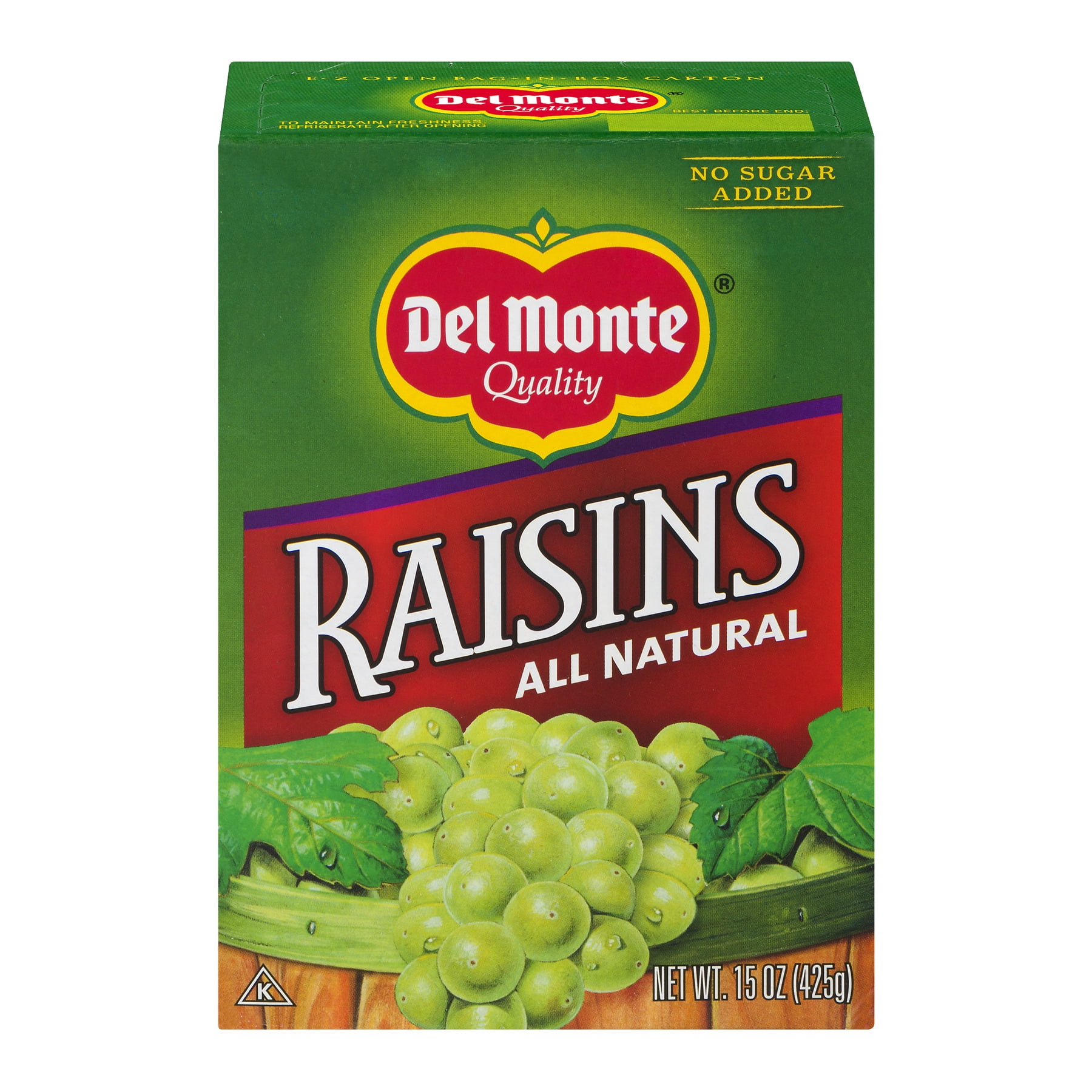Del Monte All Natural Raisins, 18 Oz.