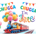 thumbnail image 4 of Colorful Design Happy Birthday Banner Train Theme Polyester Material for Children's Celebration Birthday Party Decoration, 4 of 8