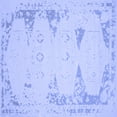 thumbnail image 1 of Ahgly Company Machine Washable Indoor Square Abstract Blue Contemporary Area Rugs, 4' Square, 1 of 4