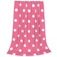 Zufioo Dots On Rose Red Background Fleece Blanket Queen Size,Plush Bed