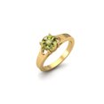 thumbnail image 2 of 925 Argent Sterling Or Vermeil 6mm Rond Citron Quartz Solitaire Femmes Anneau, 2 of 3