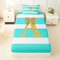 thumbnail image 3 of Erosebridal Sequin Print Letter Twin Sheet Sets, Bowknot Monogrammed A Bedding, 3pcs, 3 of 5