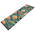 thumbnail image 2 of Orange Flowers Bloom Bedroom Runner Rug 2'x 6' Non Slip Carpet Indoor Home Area Rug Living Room, 2 of 8